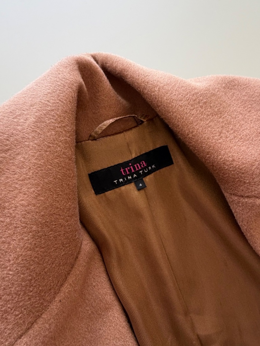 Trina Turk Classic Camel Belted Jacket